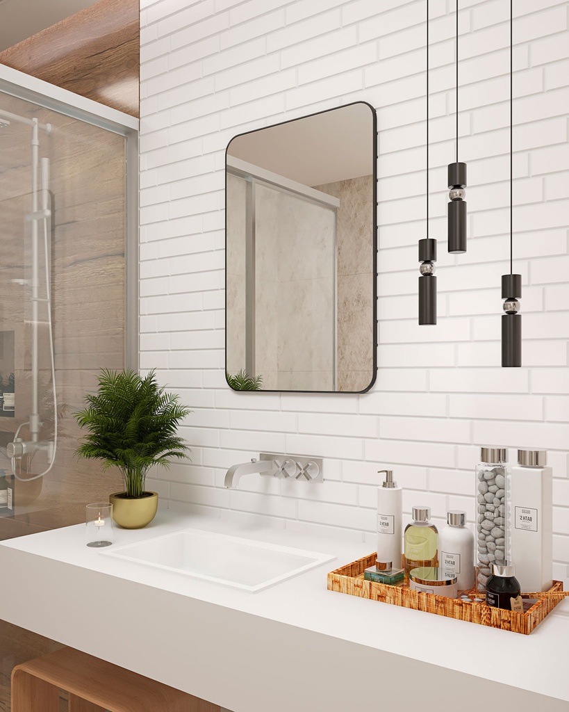 ‘Vienna’- Wall Mirror black metal frame — view 3