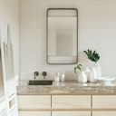 Lyon Matt Black Metal Mirror with shelf — view 2