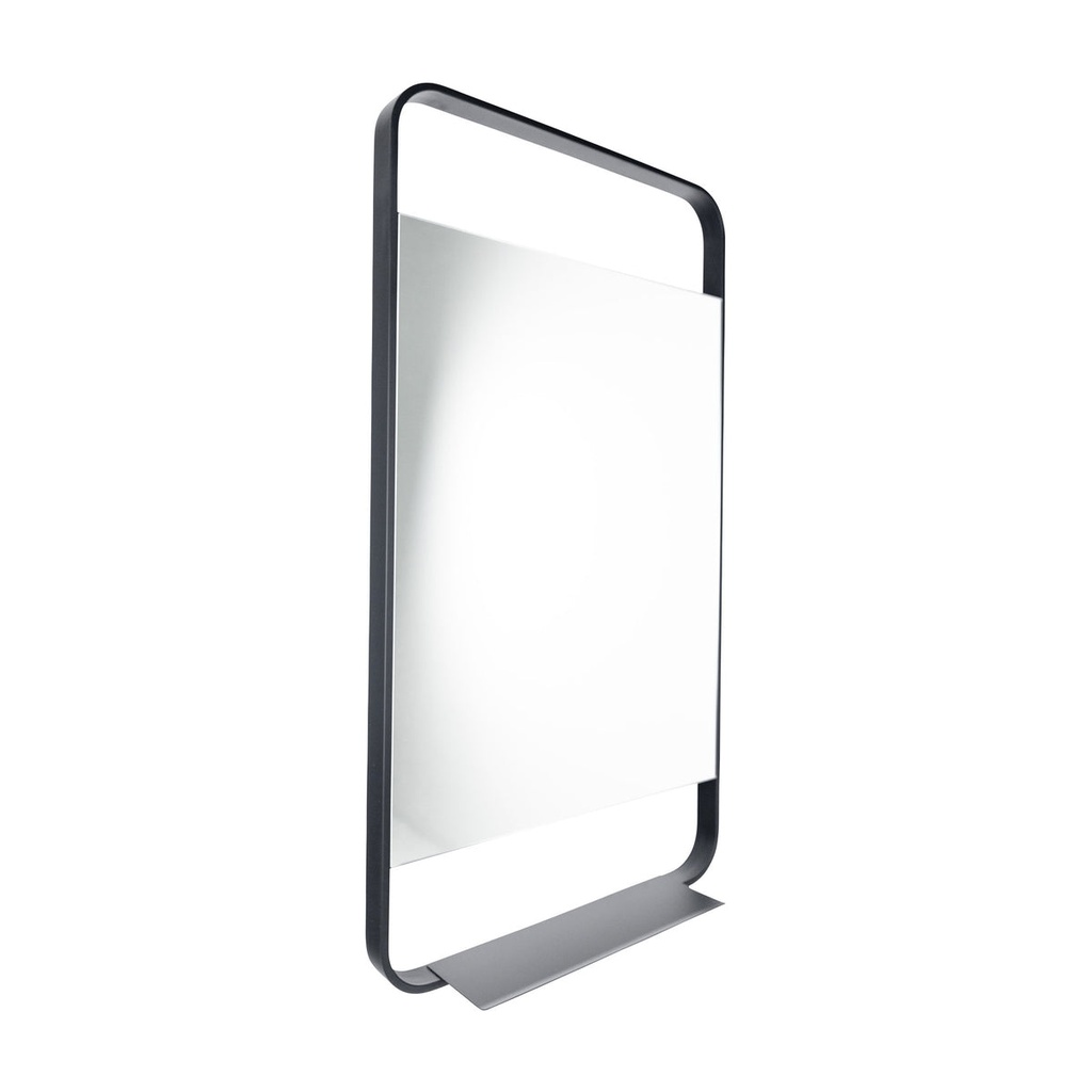 Lyon Matt Black Metal Mirror with shelf — view 4