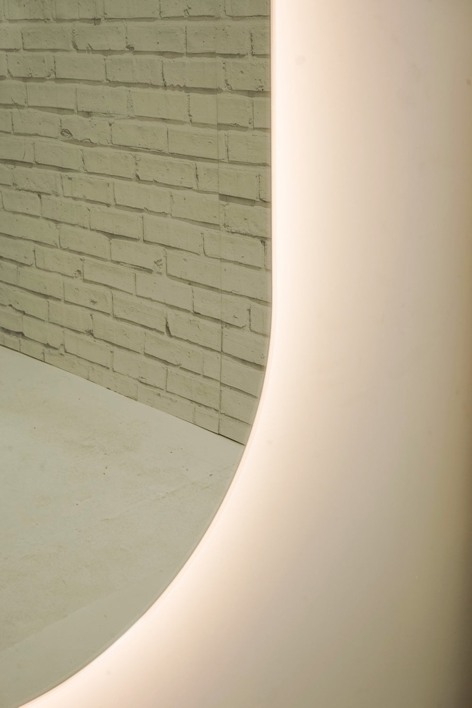 Odessa pill shaped mirror with LED Warm light 500mm  x 1500mm — view 3