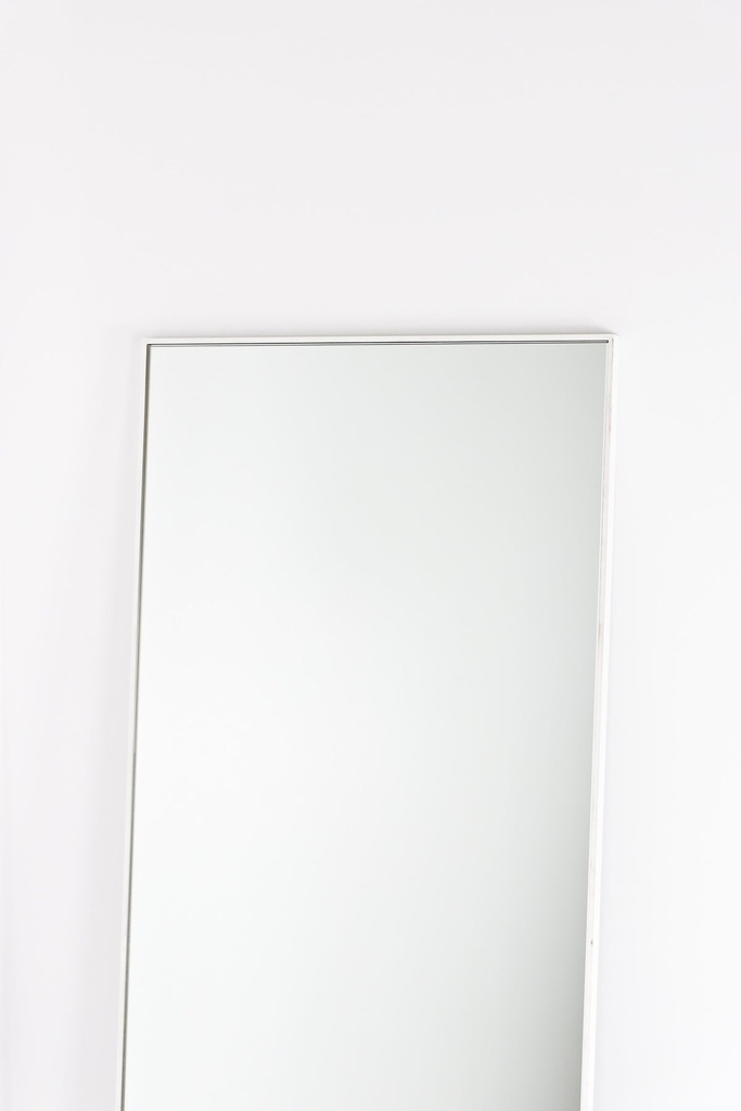 White slim frame mirror — view 2