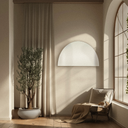 Oversized Arched Brass Framed Mirror — view 3