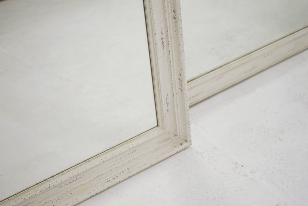 Rustic White Framed Mirror Small — view 3