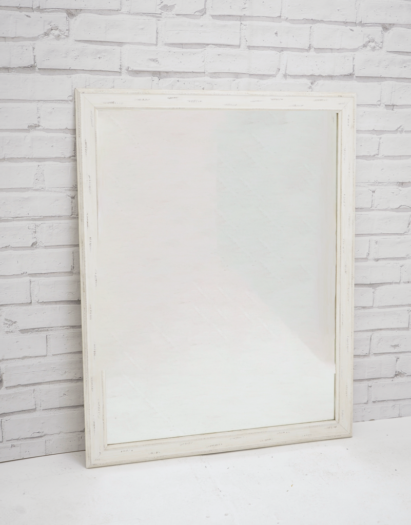 Rustic White Framed Mirror Large — view 2