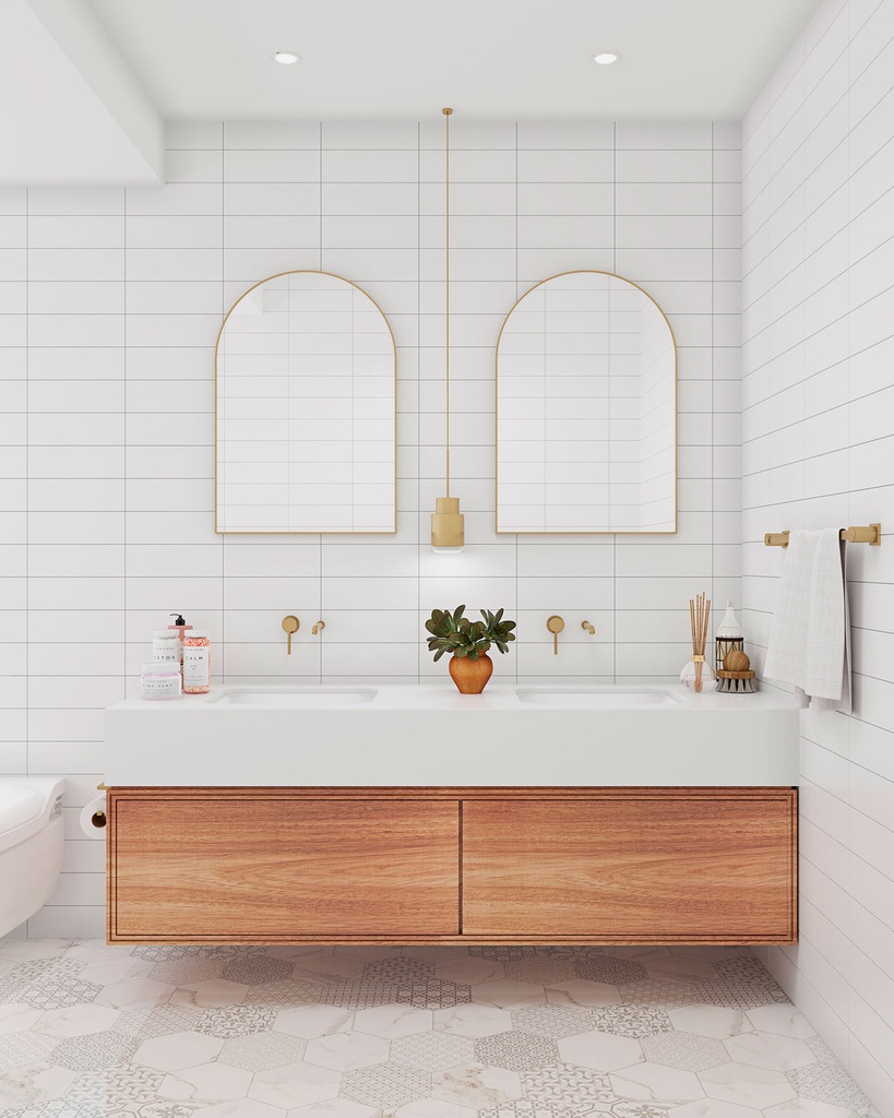 Pisa Brass Metal Arch Mirror - 500x800mm — view 2