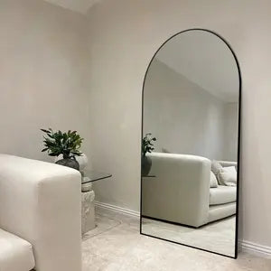 Dublin Brushed Black Arch Mirror - 800mm x 2100mm — view 2