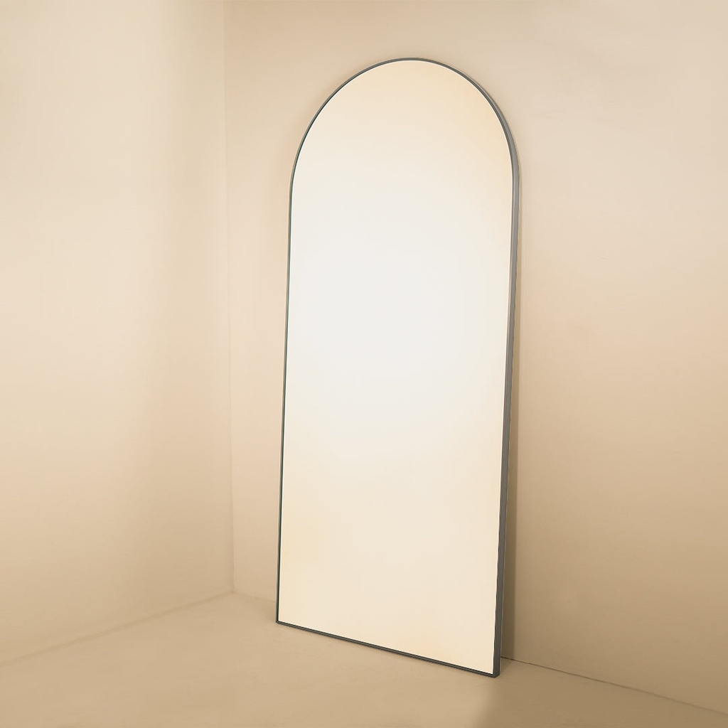 Dublin Gun Metal Grey Metal Arch Mirror — view 4