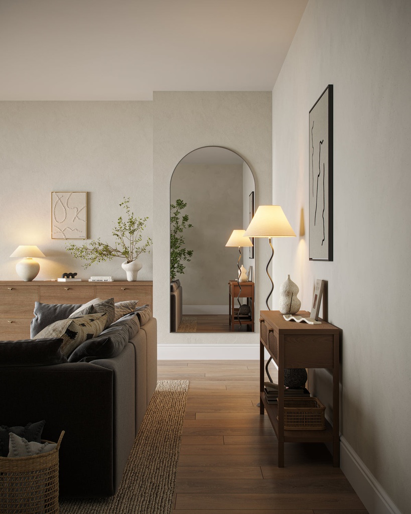 Liverpool Gun Metal Grey Metal Arch Mirror - 1000mm x 2200mm — view 4