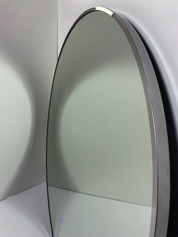 Chrome framed  LED 800mm Round Mirror - 4000k Lumen with on/off switch on mirror — view 2