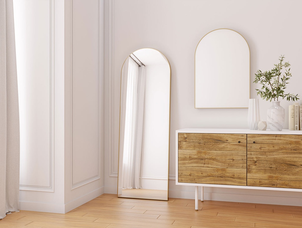 Pisa Brass Metal Arch Mirror - 550x1600mm — view 4