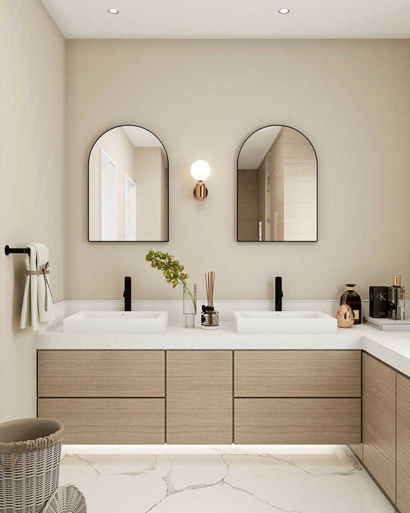 Pisa Black Metal Arch Mirror - 550x800mm — view 2