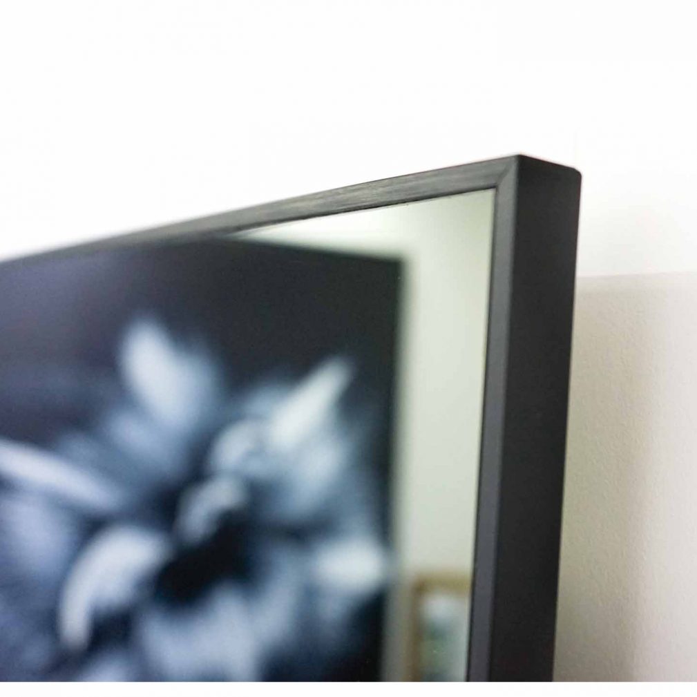 ‘Grey’ Wall Mirror Black Super Slim Edge Mirror 420 x 1280mm — view 2
