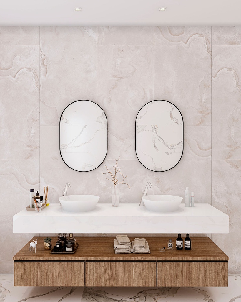 Sofia Elliptical Matt Black Mirror - 500x800mm — view 2