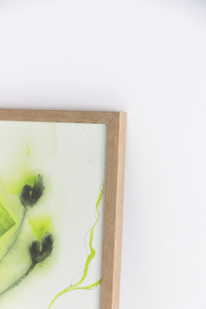 Green florals in timber frame — view 3
