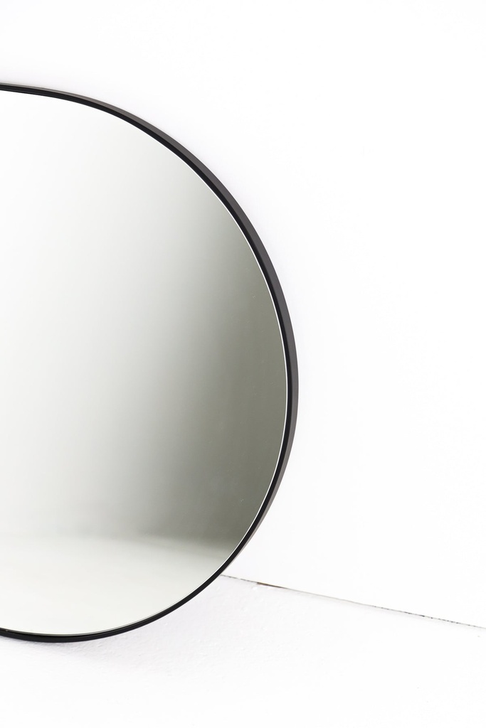 Curved rectangular black frame mirror — view 2
