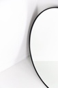 Curved rectangular black frame mirror — view 3