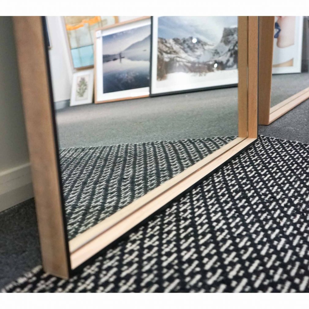 Black and Timber Box Frame Mirror - 55mm Deep Frame - Mirror Builder — view 4