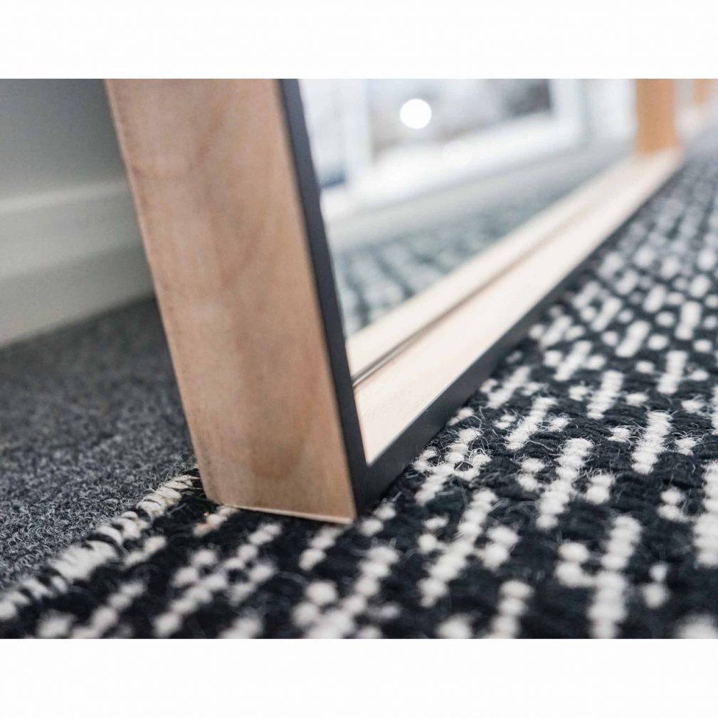Black (edge) and Timber Box Frame Mirror — view 2