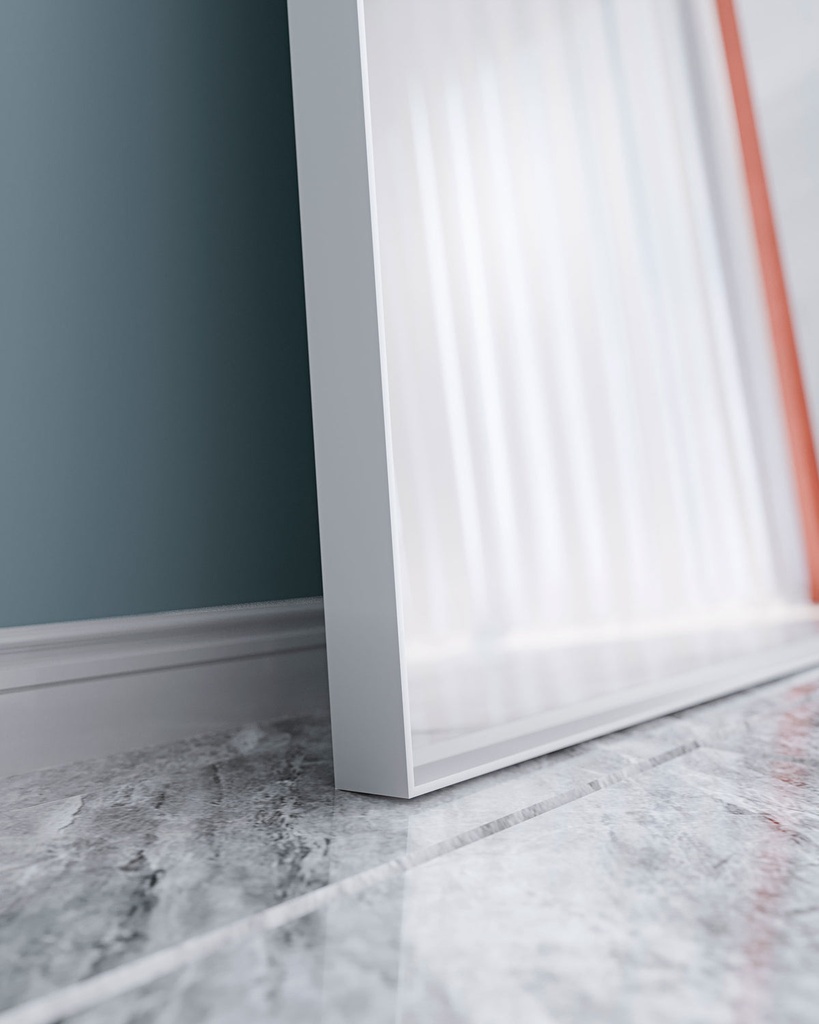 Box Framed Mirror White – 55mm Frame — view 2