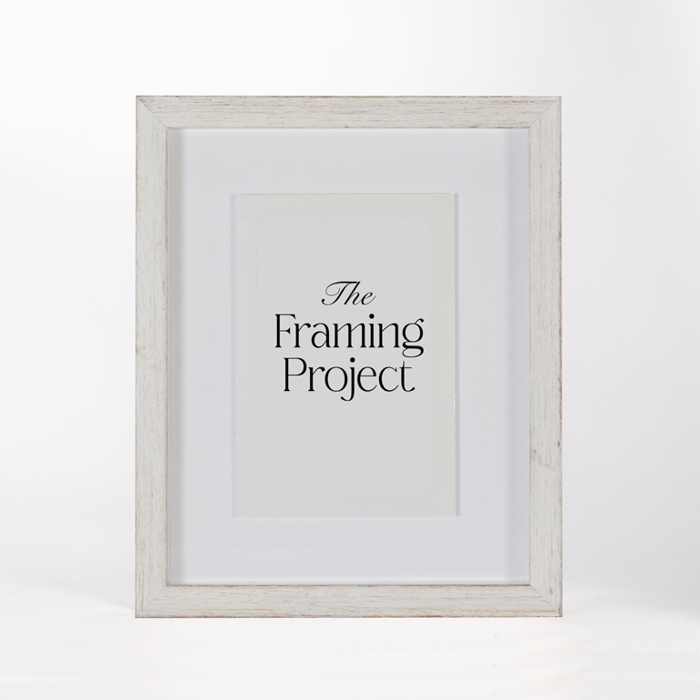 White Distressed Shadow Box Frame For A5 Artwork With Non Reflective 70% UV Art Glass - Ideal for Incognito artworks