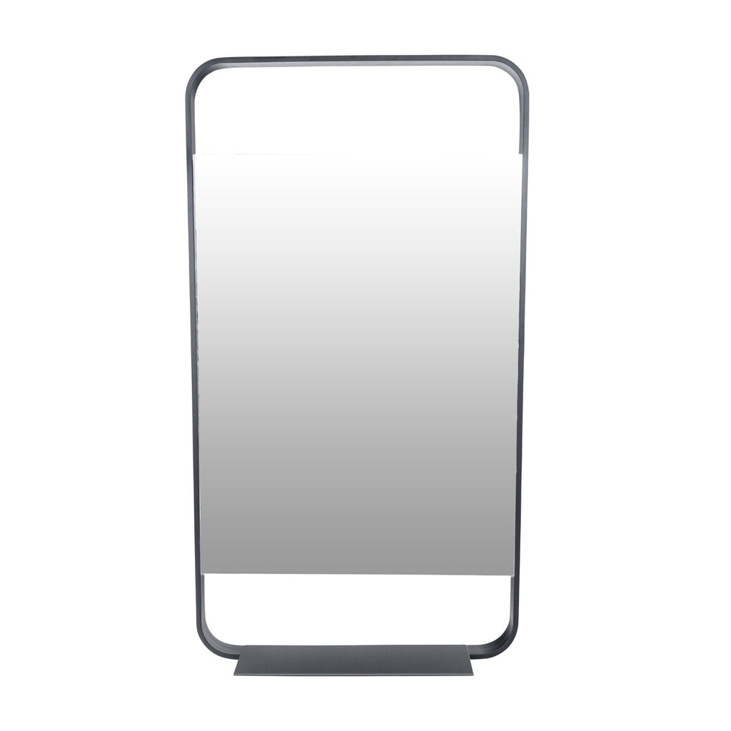 Lyon Matt Black Metal Mirror with shelf