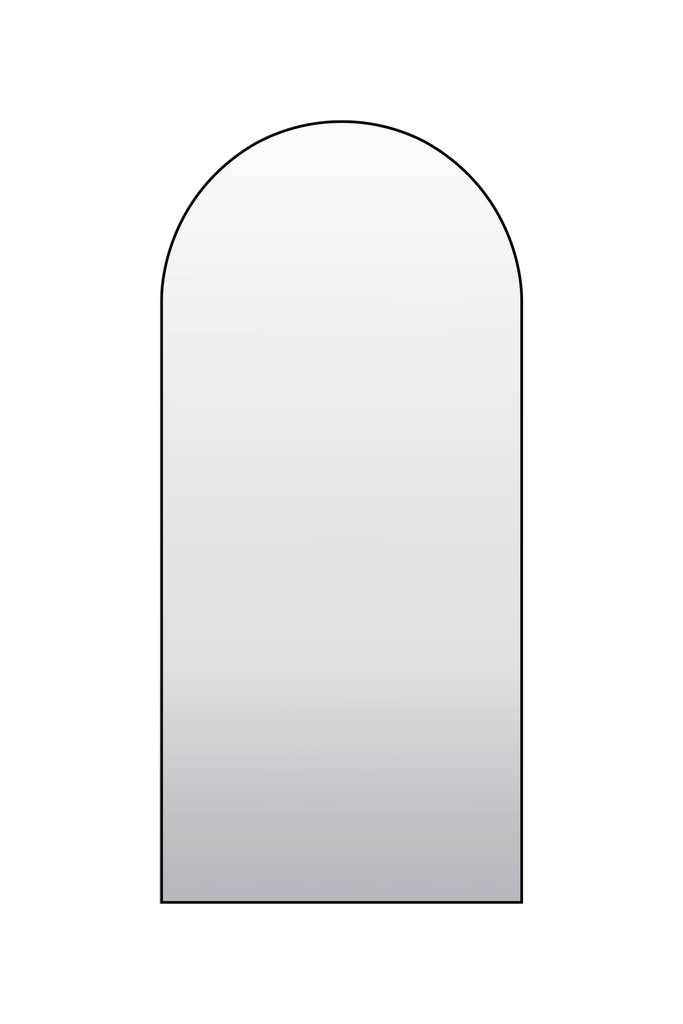 Liverpool Brushed Black Metal Arch Mirror - 1000mm x 2200mm
